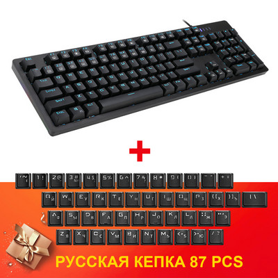 E-YOOSO K610 Tastatură mecanică pentru jocuri USB, comutator albastru, 104 taste, iluminat din spate, pentru computer, PC, jucător rus, noi