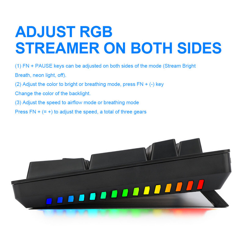 E-YOOSO K610 Tastatură mecanică pentru jocuri USB, comutator albastru, 104 taste, iluminat din spate, pentru computer, PC, jucător rus, noi