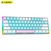 E-YOOSO Z11T USB 60% mini mehanička gaming tipkovnica plavo crveni prekidač 61 tipka Žičani odvojivi kabel, prenosiv za putno računalo