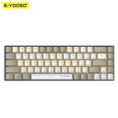 E-YOOSO Z686 USB 60% Mini tastatură mecanică pentru jocuri întrerupător albastru roșu 68 taste Cablu detașabil cu fir pentru computer PC