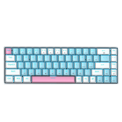 E-YOOSO Z686 USB 60% Mini tastatură mecanică pentru jocuri întrerupător albastru roșu 68 taste Cablu detașabil cu fir pentru computer PC