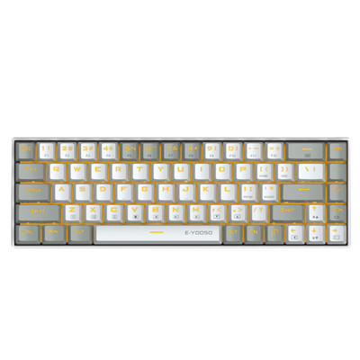 E-YOOSO Z686 USB 60% Mini tastatură mecanică pentru jocuri întrerupător albastru roșu 68 taste Cablu detașabil cu fir pentru computer PC