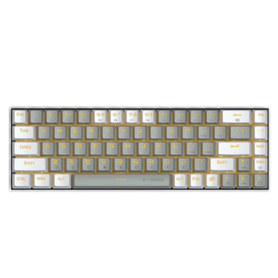 E-YOOSO Z686 USB 60% Mini tastatură mecanică pentru jocuri întrerupător albastru roșu 68 taste Cablu detașabil cu fir pentru computer PC