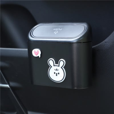 Prijenosna viseća mini kanta za smeće iz crtanih filmova, kanta za smeće s poklopcem za automobil, ured, kućnu kutiju za pohranu automobila, pribor
