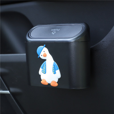 Prijenosna viseća mini kanta za smeće iz crtanih filmova, kanta za smeće s poklopcem za automobil, ured, kućnu kutiju za pohranu automobila, pribor