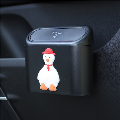 Prijenosna viseća mini kanta za smeće iz crtanih filmova, kanta za smeće s poklopcem za automobil, ured, kućnu kutiju za pohranu automobila, pribor