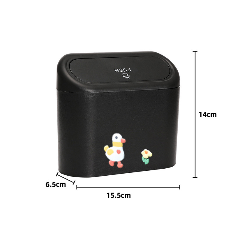 Prijenosna viseća mini kanta za smeće iz crtanih filmova, kanta za smeće s poklopcem za automobil, ured, kućnu kutiju za pohranu automobila, pribor