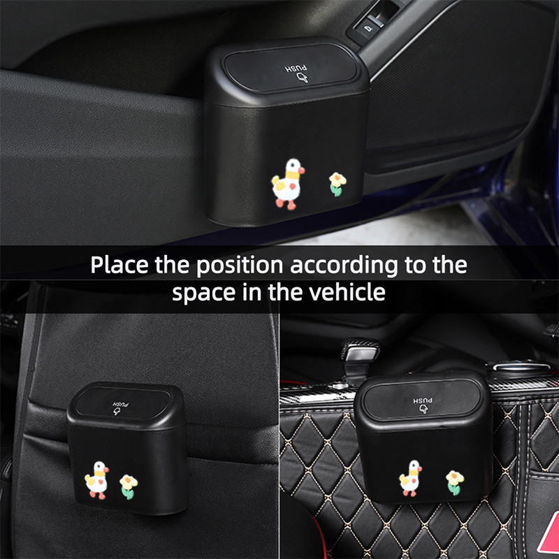 Prijenosna viseća mini kanta za smeće iz crtanih filmova, kanta za smeće s poklopcem za automobil, ured, kućnu kutiju za pohranu automobila, pribor