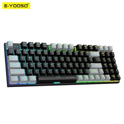 E-YOOSO Z19 RGB USB Tastatură mecanică pentru jocuri întrerupător albastru roșu 94 de taste Cablu detașabil cu fir pentru computer laptop