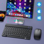 Klaviatuur ja hiir Nirkabel Bluetooth EN Klaviatuur Venemaa ja Ponsel Tablet Ipad Keyboard PC Mini Keyboard Spanyol Yang Dapat Diisi Ulang