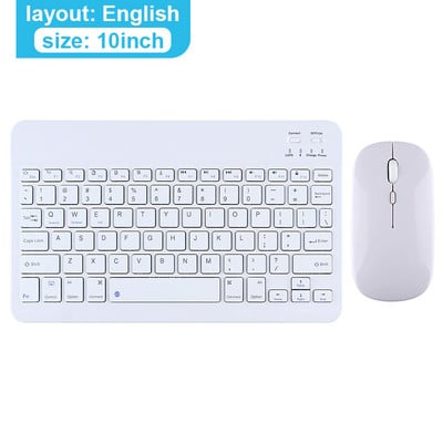 Klaviatuur ja hiir Nirkabel Bluetooth EN Klaviatuur Venemaa ja Ponsel Tablet Ipad Keyboard PC Mini Keyboard Spanyol Yang Dapat Diisi Ulang