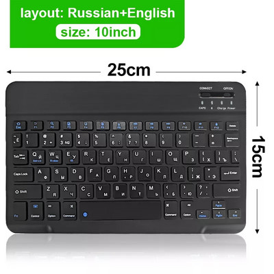 Billentyűzet Mini billentyűzet Nirkabel Bluetooth Ponsel Tablet Ipad billentyűzethez oroszországi Isi Ulang billentyűzet tombol Ñ