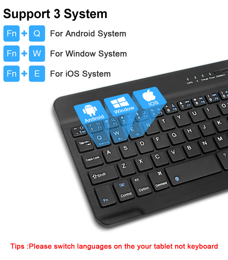 Billentyűzet Mini billentyűzet Nirkabel Bluetooth Ponsel Tablet Ipad billentyűzethez oroszországi Isi Ulang billentyűzet tombol Ñ