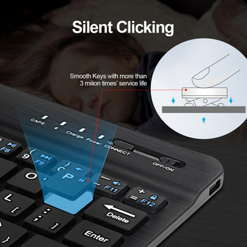 Bluetooth клавиатура Nirkabel Keyboard Mini Keyboard Nirkabel untuk PC Ponsel iPad Isi Ulang Bersuara Keyboard Bluetooh