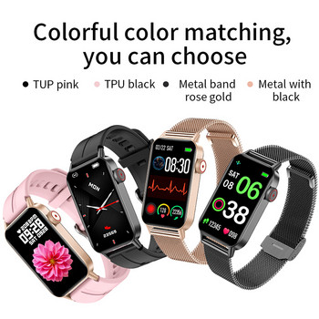 За телефон Xiaomi Huawei IP68 Водоустойчив смарт часовник Жени Прекрасна гривна Монитор на сърдечния ритъм Наблюдение на съня Смарт часовник Дами