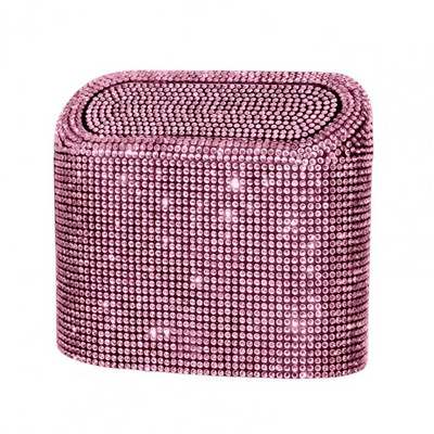 Coș de gunoi pentru mașină cu stras Coș de gunoi pentru depozitare Cutie de depozitare pentru spate cu diamante de culoare din plastic