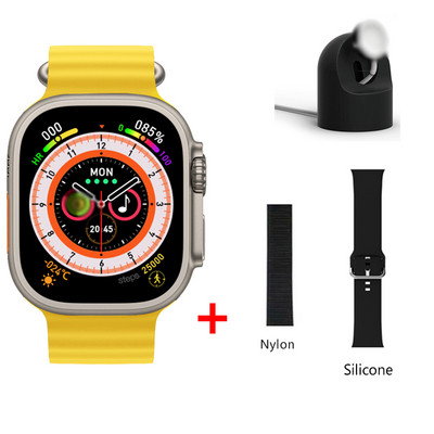 Έξυπνο ρολόι 49mm Ultra Max Series 8 Smartwatch με κλειδαριά ζώνης Θερμοκρασία σώματος Ανδρικά Γυναικεία NFC Bluetooth Call Sport Watch 2,05"