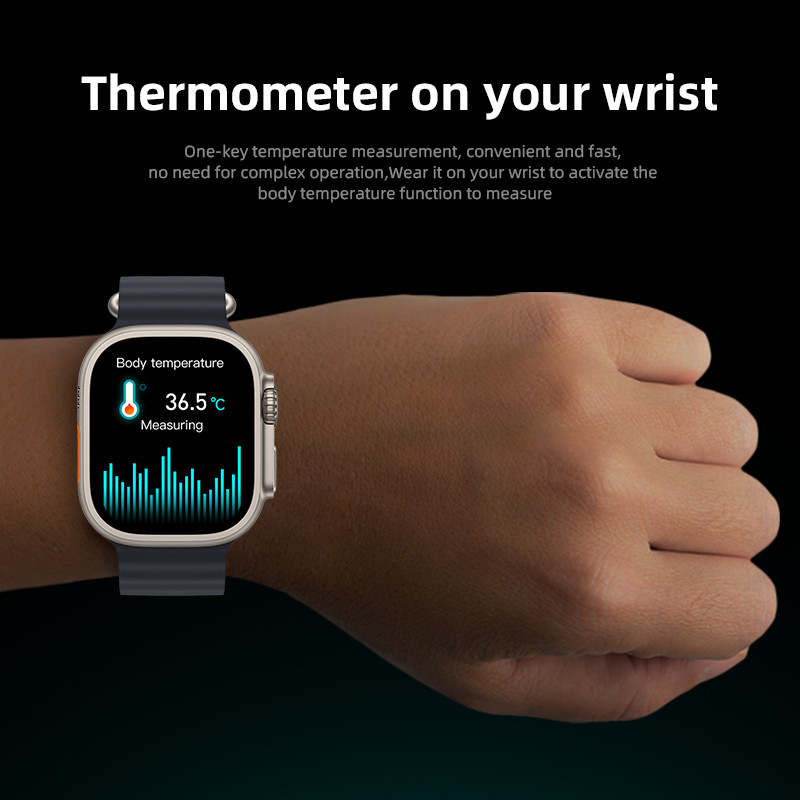 Έξυπνο ρολόι 49mm Ultra Max Series 8 Smartwatch με κλειδαριά ζώνης Θερμοκρασία σώματος Ανδρικά Γυναικεία NFC Bluetooth Call Sport Watch 2,05"