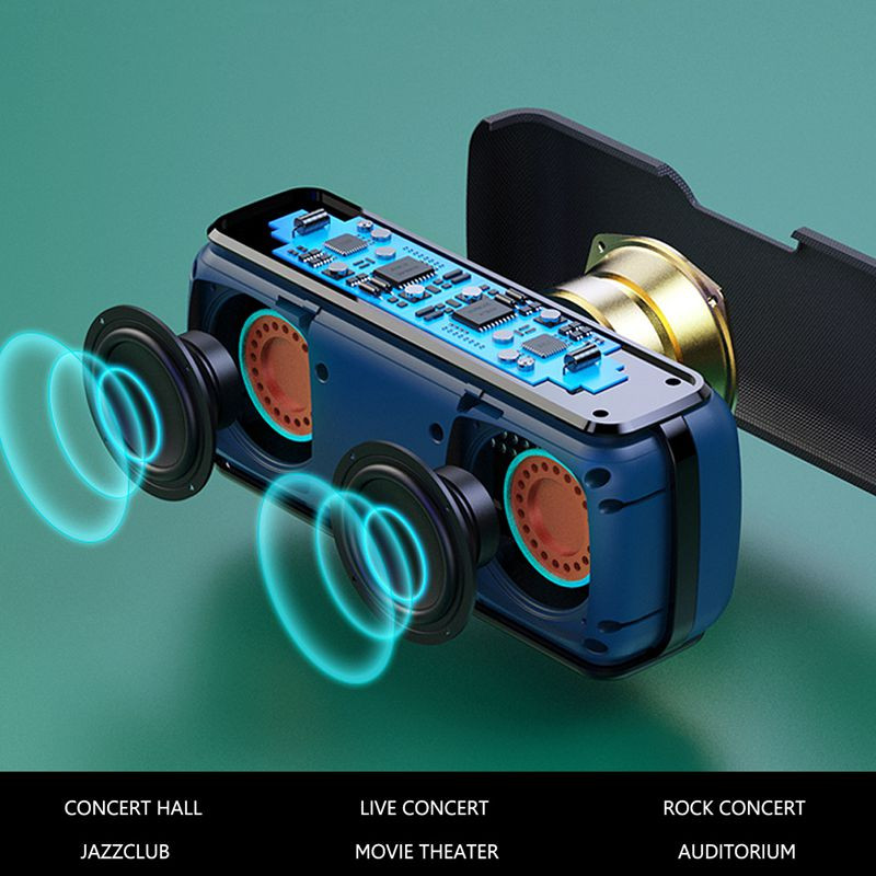 X8 60W HiFi Stereo zvučnik velike snage Glas Bežični Bas Bluetooth-In/Outdoor Portable Soundbox Vodootporni TWS FM audio uređaji