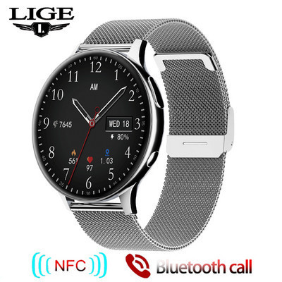 LIGE Nové inteligentné hodinky 2022 Bezdrôtové nabíjanie Inteligentné hodinky Bluetooth hovory Hodinky Muži Ženy Fitness náramok Vlastný ciferník + krabička