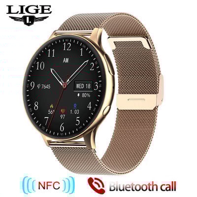 LIGE Nové inteligentné hodinky 2022 Bezdrôtové nabíjanie Inteligentné hodinky Bluetooth hovory Hodinky Muži Ženy Fitness náramok Vlastný ciferník + krabička