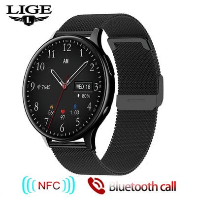 LIGE Nové inteligentné hodinky 2022 Bezdrôtové nabíjanie Inteligentné hodinky Bluetooth hovory Hodinky Muži Ženy Fitness náramok Vlastný ciferník + krabička