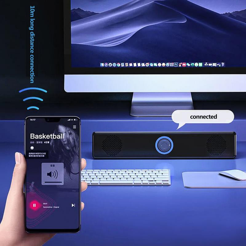 Garso juosta su žemųjų dažnių garsiakalbiu TV Garso juosta Namų kino sistema „Bluetooth“ Garsiakalbis Papildomas žemųjų dažnių garsiakalbis Kompiuteris Kompiuterio garsiakalbis Žemųjų dažnių stereofoninis