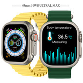 Smartwatch 49mm HW8 Ultra Max Series 8 Smartwatch με κλείδωμα ζώνης Θερμοκρασία σώματος Άνδρες Γυναίκες NFC Bluetooth Κλήση γλυκόζης αίματος