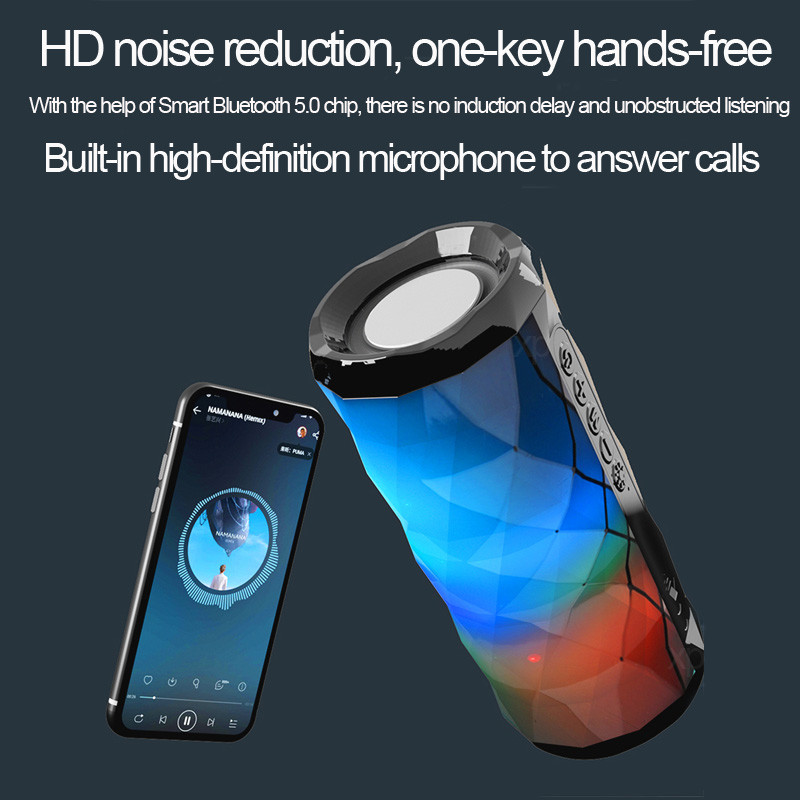 ZK40 Dropshipping TG167 nou difuzor pentru lumină de noapte Difuzoare puternice cu LED-uri portabile cu LED-uri Culoare de bas Reducere de zgomot fără fir, rezistentă la apă