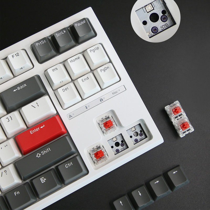 RK R87 ROYAL KLUDGE tastatūra Mekanik Berkabel 87 Tombol RGB aizmugurgaismota tastatūra spēlēm Hot Swap Tombol Disesuaikan dengan Penutup Debu