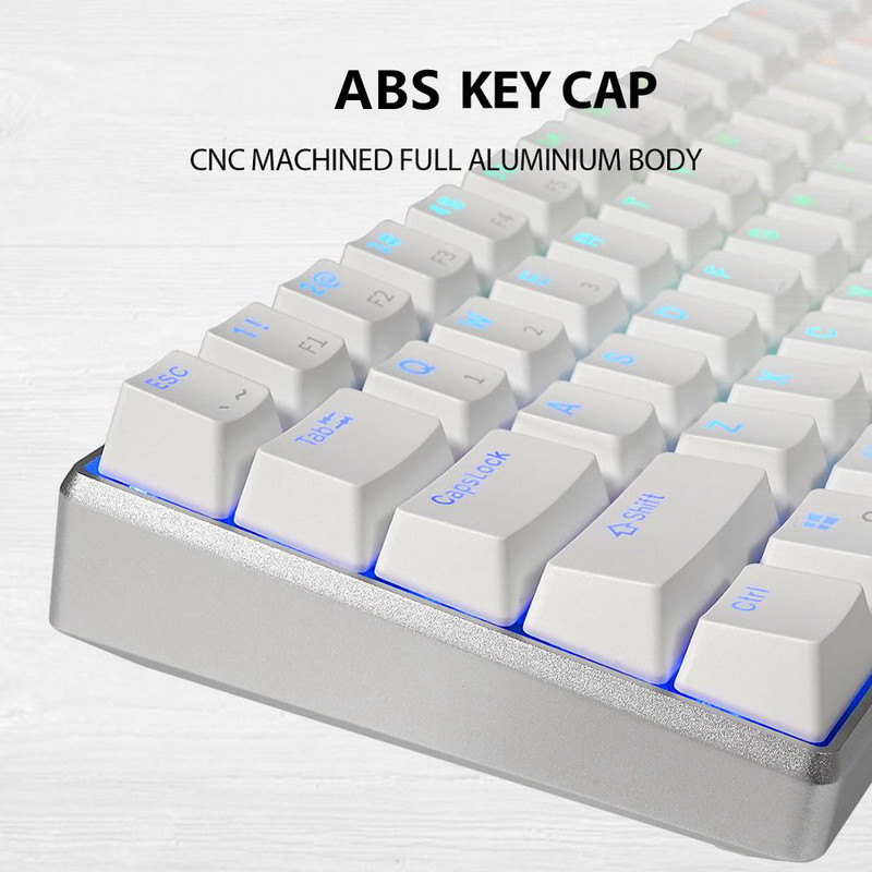 RK61 PRO ROYAL KLUDGE Mehanička tipkovnica, Tipkovnica Bingkai Aluminij 60% RGB Tri-mode USB 2.4G Nirkabel Bluetooth Gateron