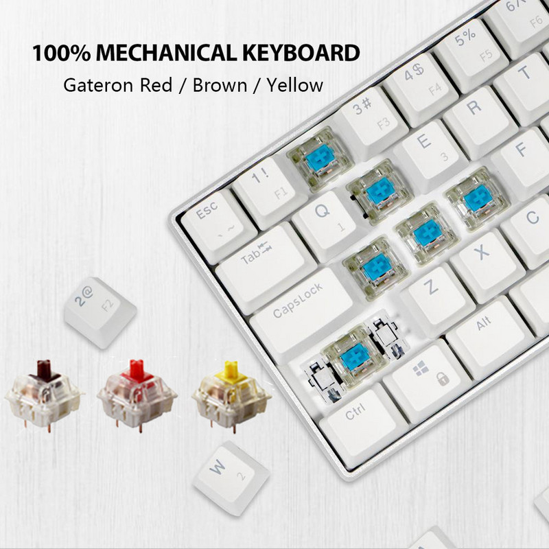 RK61 PRO ROYAL KLUDGE Mehanička tipkovnica, Tipkovnica Bingkai Aluminij 60% RGB Tri-mode USB 2.4G Nirkabel Bluetooth Gateron