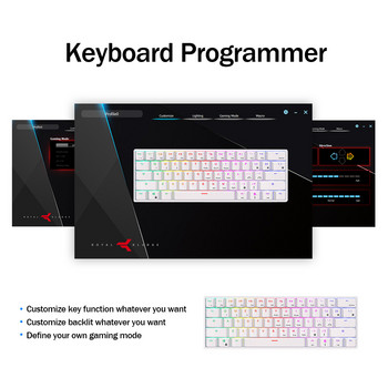Royal Ksudge RK61 Keyboard Mekanis Gaming 61 Keys 60% RGB Backlit Keyboard Nirkabel Bluetooth Yang Dapat Ditukar untuk PC Desktop
