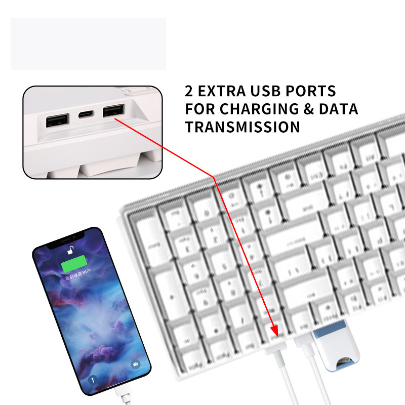 RK100 Royal Ktepi hárommódusú RGB háttérvilágítású billentyűzet Mekanik 100 Tombol Bluetooth 2.4G Nirkabel Kabel melegen cserélhető gamer billentyűzet