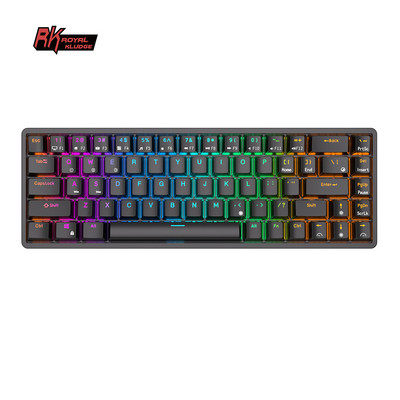 RKG68 Royal Kludge Tastatură cu 68 de taste Mekanis Nirkabel Tri-mode Bluetooth 5.0/2.4G/USB-C RGB Tastatură iluminată din spate Gaming Hot Swap