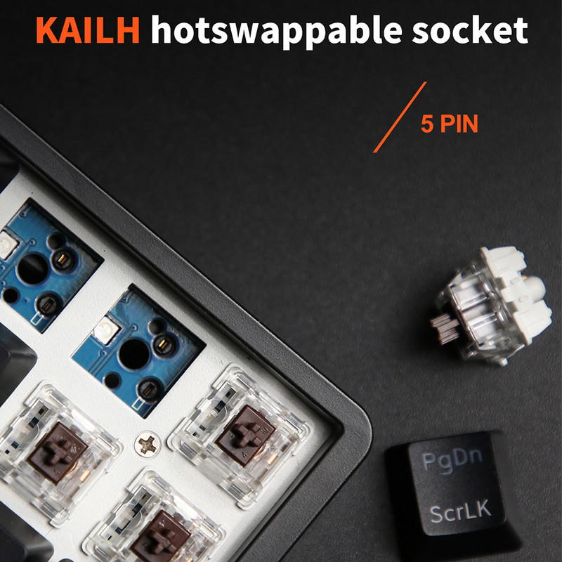 RKG68 Royal Kludge Tastatură cu 68 de taste Mekanis Nirkabel Tri-mode Bluetooth 5.0/2.4G/USB-C RGB Tastatură iluminată din spate Gaming Hot Swap