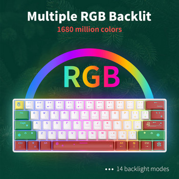 Royal Ksudge RK61 2.4G клавиатура Mekanik Bluetooth Nirkabel трирежимна клавиатура Gaming Backlit RGB Hadiah Natal Dapat Ditukar