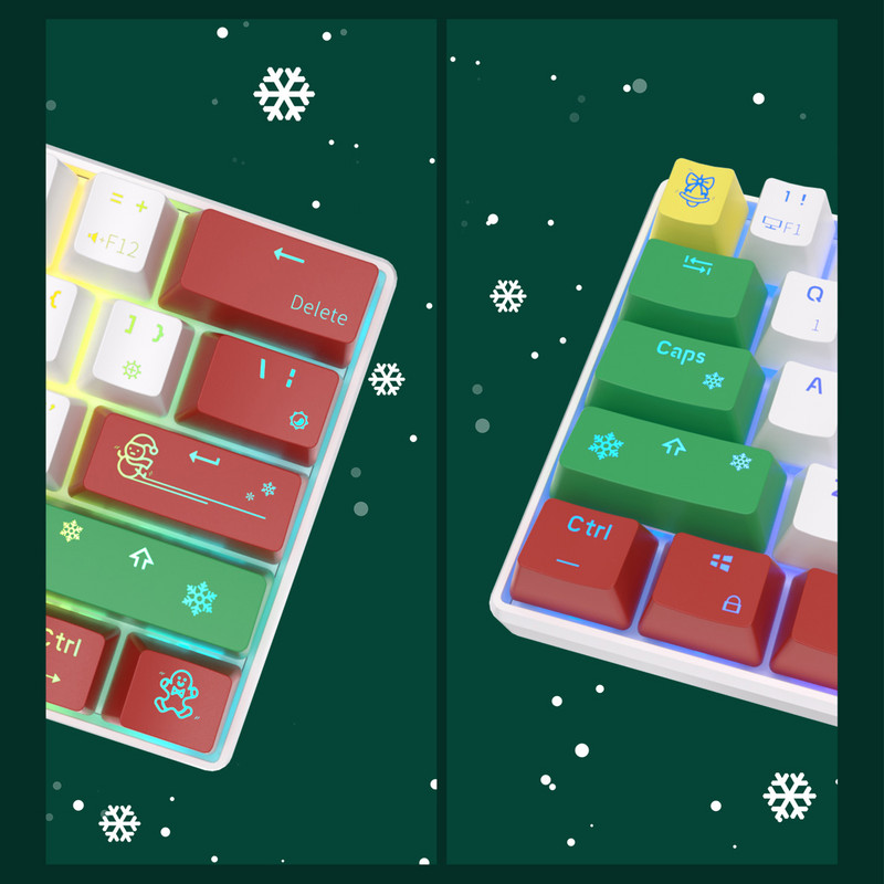 Royal Ksudge RK61 2.4G billentyűzet Mekanik Bluetooth Nirkabel hárommódú billentyűzet Gaming háttérvilágítású RGB Hadiah Natal Dapat Ditukar