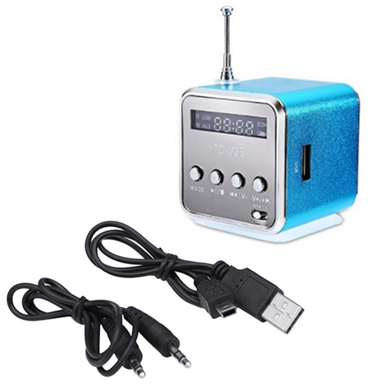 Difuzor radio FM digital portabil Td-V26 Mini receptor radio FM cu difuzor stereo Lcd suport micro card TF