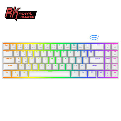 Royal Kluedge RK71 Tastatură Mekanis Nirkabel Bluetooth 70% RGB Iluminat din spate 71 Tombol Tri-mode BT/2.4G/USB Tastatură Gaming Mesin Tik