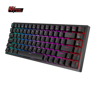 ROYAL Ksudge RK84 RGB 75% Tiga Mode BT5.0/2.4G/USB klaviatūra Mekanis Dapat Ditukar Panas 84 Kunci Keyboard Gaming Bluetooth Nirkabel