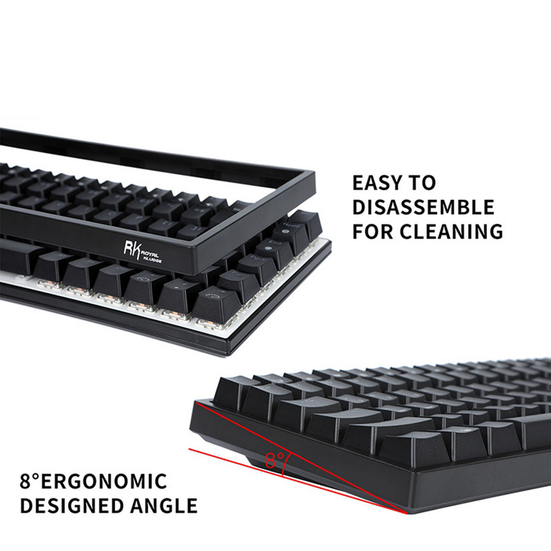 ROYAL Ksudge RK84 RGB 75% Tiga Mode BT5.0/2.4G/USB Tipkovnica Mekanis Dapat Ditukar Panas 84 Kunci Tipkovnica Gaming Bluetooth Nirkabel