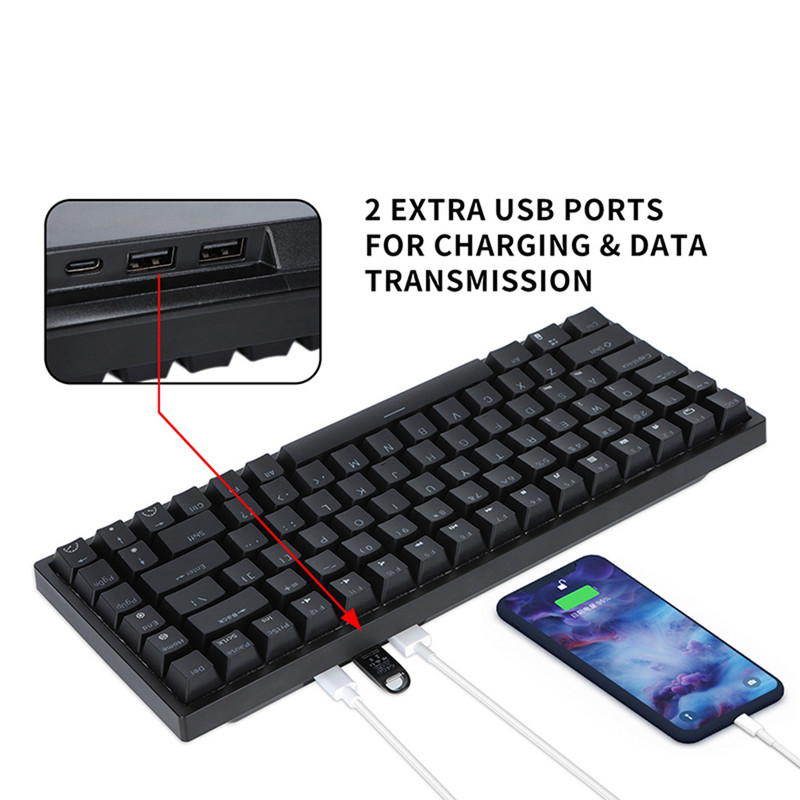 ROYAL Ksudge RK84 RGB 75% Tiga Mode BT5.0/2.4G/USB Tipkovnica Mekanis Dapat Ditukar Panas 84 Kunci Tipkovnica Gaming Bluetooth Nirkabel