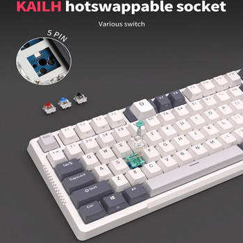 RK Royal Ksudge H81 Keyboard Mekanis Struktur Gasket 81 Key RGB Backlit Tri-mode 2.4G Keyboard Gaming Bluetooth Nirkabel
