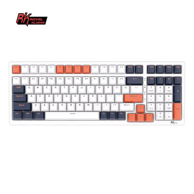 Royal Ksudge RK98 RGB klaviatūra Mekanik Nirkabel Tri-mode 2.4G/Bluetooth/USB Berkabel 100 Tombol Laris Keyboard Gamer DIY