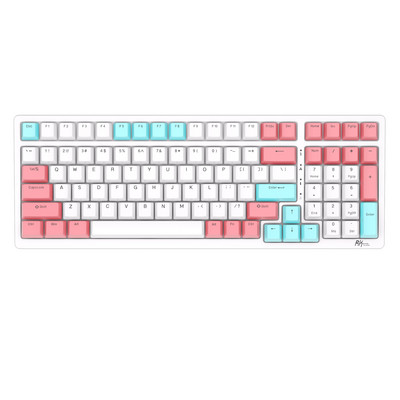 Royal Ksudge RK98 RGB tastatūra Mekanik Nirkabel trīs režīmu 2.4G/Bluetooth/USB Berkabel 100 Tombol Laris Keyboard Gamer DIY
