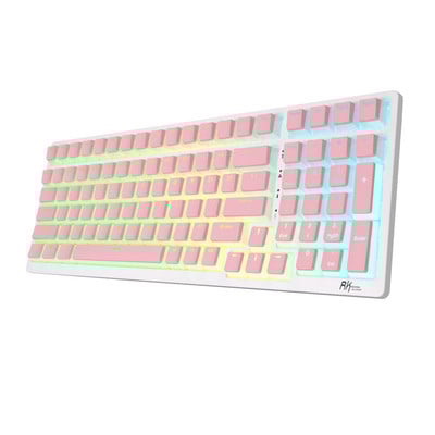 Royal Ksudge RK98 RGB tastatūra Mekanik Nirkabel trīs režīmu 2.4G/Bluetooth/USB Berkabel 100 Tombol Laris Keyboard Gamer DIY