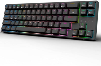 Royal Ksudge RK871/RK68PLUS, maināma karstā režīmā mehāniska mini bezvadu trīsrežīmu Bluetooth 2.4G tastatūra ar 60 Persen RGB aizmugurgaismojumu