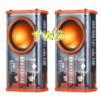 K07 átlátszó mecha vezeték nélküli bluetooth hangszóró hang fény ritmus mélynyomó TWS sztereó Cyberpunk zenei központ kihangosító hívás