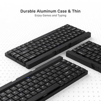 RK925 Keyboard Blutooth Mini Mekanis Dapat Dilipat USB Nirkabel Berkabel 68 Keyboard Gamer Kunci untuk Ponsel Laptop Travel